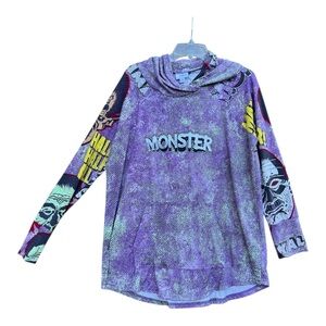 LuLaRoe Amber Women’s Lightweight Hoodie Halloween "Monster" Print SZ L